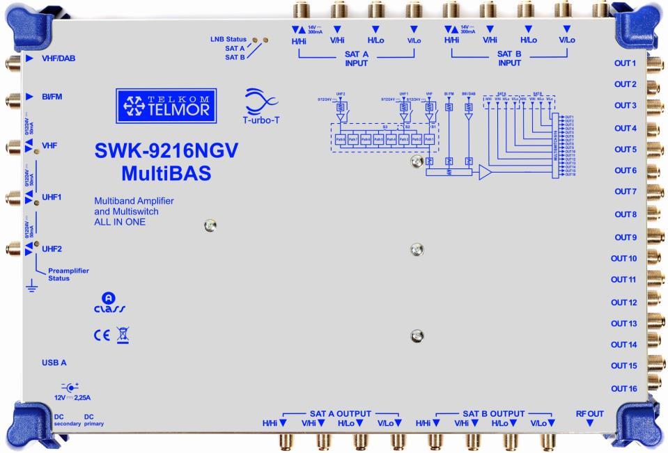 Urządzenie przeznaczone jest dla instalacji antenowych do odbioru cyfrowych programów TV naziemnej (DVB-T) i sygnałów satelitarnych DVB-S/S2 w blokach wielorodzinnych, domkach jednorodzinnych,