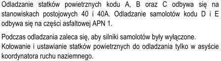 Tab. 93 Procedury przeciwhałasowe zapisane w AIP Polska EPPO Nr rozdz. w AIP Zakres Działania 2.