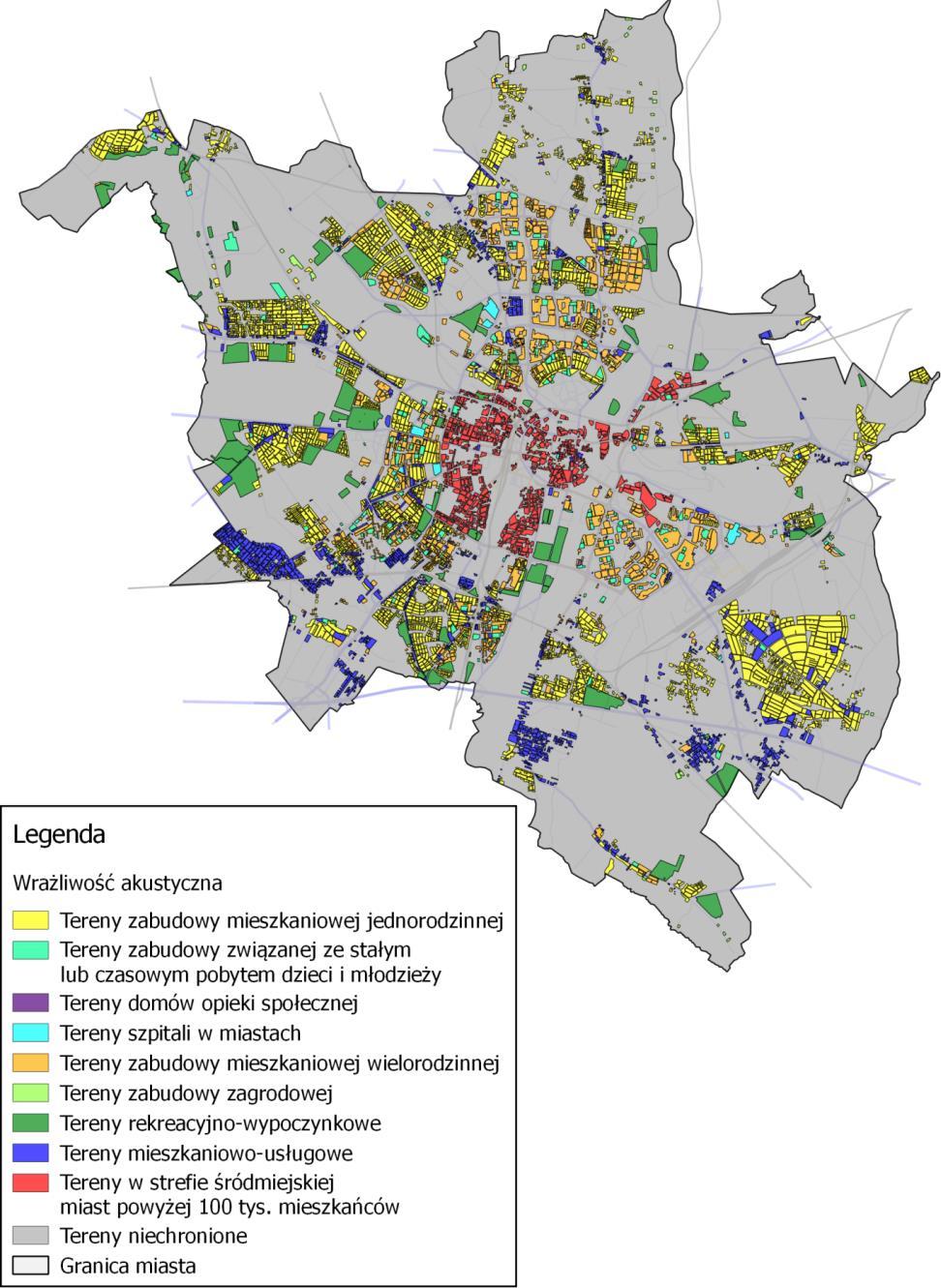 Rys. 2 Mapa wrażliwości miasta