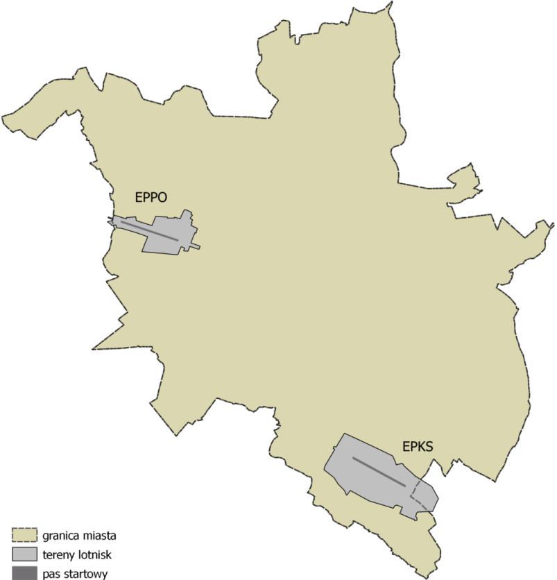 Rys. 7. Lotniska objęte MA 2017 oraz POŚpH 2018 Lotnisko Poznań Krzesiny znajduje się na terenie Jednostki Wojskowej nr 1156, na terenie której znajduje się 31 Baza Lotnictwa Taktycznego.