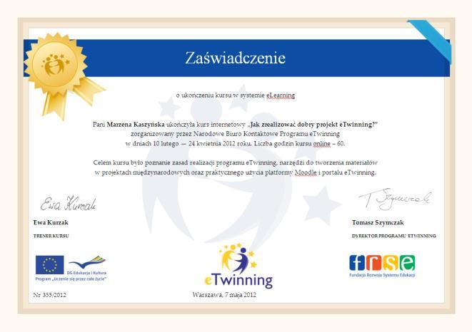 Kursy internetowe Jak uczestniczyć w programie etwinning? Kurs podstawowy (miesiąc) Jak zrealizować dobry projekt etwinning?