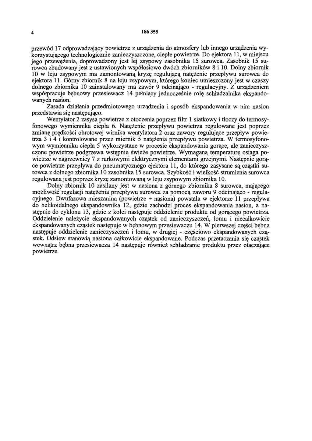 4 186 355 przewód 17 odprowadzający powietrze z urządzenia do atmosfery lub innego urządzenia wykorzystującego technologicznie zanieczyszczone, ciepłe powietrze.