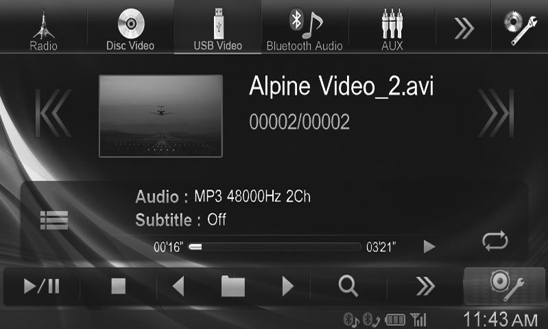 Obsługa pamięci USB (opcja) Instrukcja obsługi Pamięć USB (opcja) Można odtwarzać pliki muzyczne (MP3/WMA/AAC) oraz pliki wideo (DivX ) zapisane na urządzeniu pamięci USB używając wewnętrznego