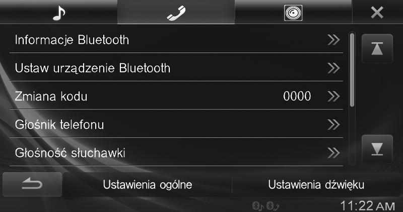 Instrukcja obsługi Obsługa telefonu bez użycia rąk Włączanie/wyłączanie opcji BLUETOOTH, Korzystanie z BLUETOOTH Połączenia w trybie głośnomówiącym można nawiązywać, korzystając z telefonu