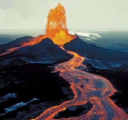 gazów wulkanicznych, przyczyniając się do tworzenia rozległych i płaskich