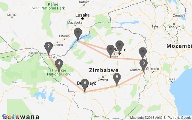 Program podróży Dzień 1 WYLOT Z WARSZAWY DO ZIMBABWE Wylot z Warszawy do Zimbabwe z przesiadką w jednym z europejskich lub bliskowschodnich portów lotniczych.
