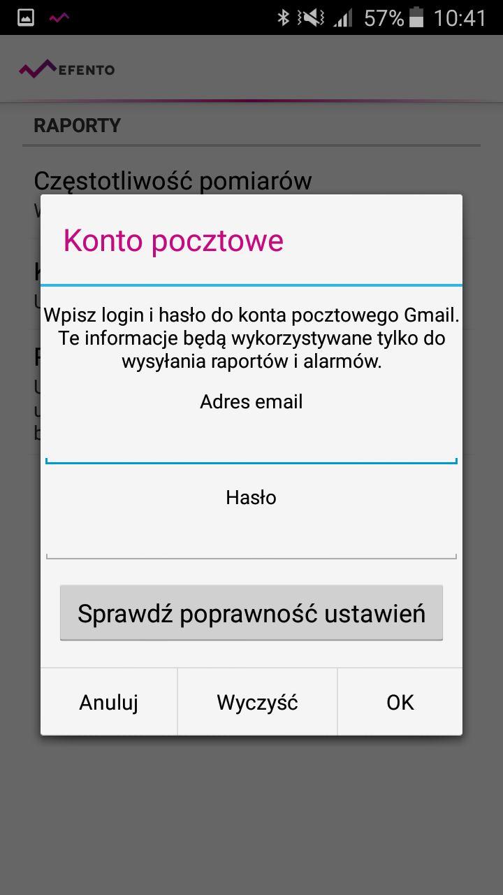 1.4. Konfiguracja konta pocztowego 1. Rozwiń menu aplikacji z lewej strony ekranu i wybierz zakładkę Ustawienia. 2. Wejdź do zakładki Raporty, a następnie do Konto pocztowe.