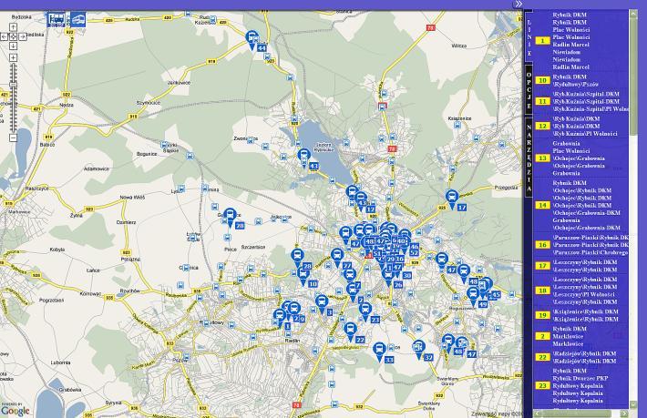 Jedną z form prezentowania informacji takiej jak na tablicach przystankowych, jest strona WWW a