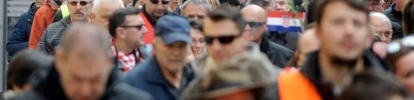 Demonstracja przeciwko Konwencji Stambulskiej w Zagrzebiu w Chorwacji w 2017 r. Autor fotografii: Davor Kovačević/Novi List RYC. 1.