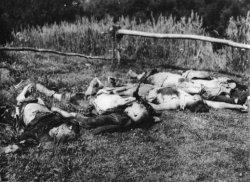 Ofiary spalenia przez Niemców wsi Szarajówka,