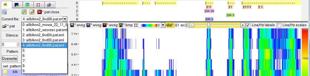 rys. 10.9:2 Panel wzorców programu WaveBlaster wyświetlający jednocześnie pięć zestawów danych 10.10. Zakładka automatycznej detekcji niepłynności rys.