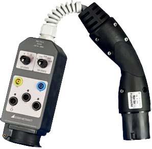 Symulacja stanów pracy zgodnie z normą IEC 61851 za pomocą adaptera PRO-TYP II (stany pracy A - E) Adapter PRO-TYPE II służy wyłącznie do symulacji różnych stanów pracy fikcyjnego pojazdu