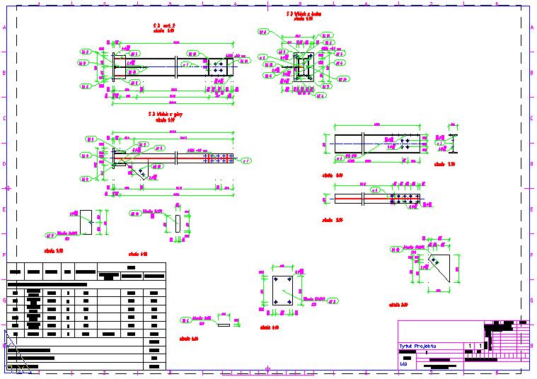 strona: 52 AutoCAD Structural Detailing - Stal - Przykłady 14. Zamknij Zamknięcie okna dialogowego, utworzony rysunek zostaje wyświetlony na ekranie (porównaj poniższy rysunek).