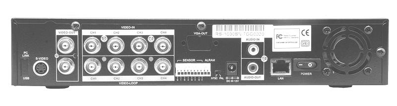 1.4. PANEL TYLNY 4 6 9 8 5 10 12 1 7 11 2 3 1. gniazdo zasilania 12V (POWER IN) 2. wyłącznik zasilania urządzenia (POWER) 3. wentylator chłodzący 4. gniazda wejściowe video (VIDEO IN) 5.