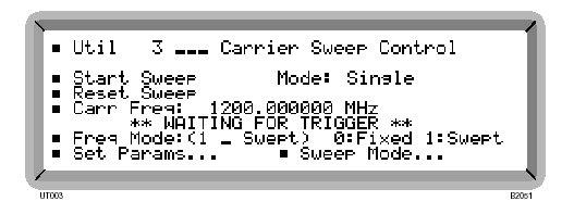 PRACA LOKALNA (6) Aby wrócić do menu Carrier Sweep Parameters, podświetl Sweep Params... i naciśnij [SELECT].