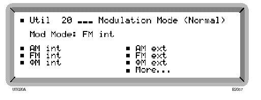 Tryby modulacji Wybór trybu Gniazdo EXT MOD INPUT pozwala na zsumowanie sygnału modulacji zewnętrznej z sygnałami z oscylatora wewnętrznego.