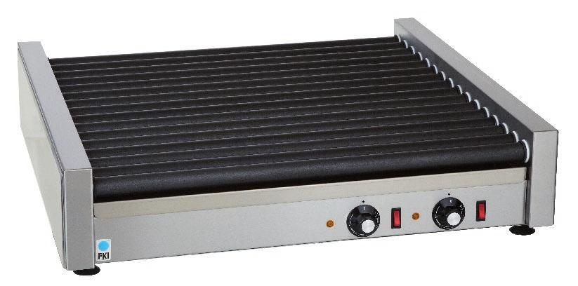 GRILLOWANIE GL 10R 22 GL 10RT 45 / 2 GL 16RT 65 / 2 Grill rolkowy (10 rolek) Szerokość rolki Liczba stref grzewczych GL 10 220 mm 1 300 x 430 x 170 mm 230V / 1,55kW 9 GL 10 450 mm 1 530 x 430 x 170