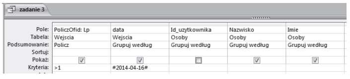 100. (5 p.) Tabele T1 i T2 są jednopolowe. Jak znaleźć wszystkie rekordy T1 niewystępujące w T2? 101. (5 p.) Jakie rekordy (opisz dokładnie, jakie pola i jakie warunki muszą spełniać) zostaną wyświetlone, jeśli komórkę Podsumowanie w I kolumnie zmienić na Suma?