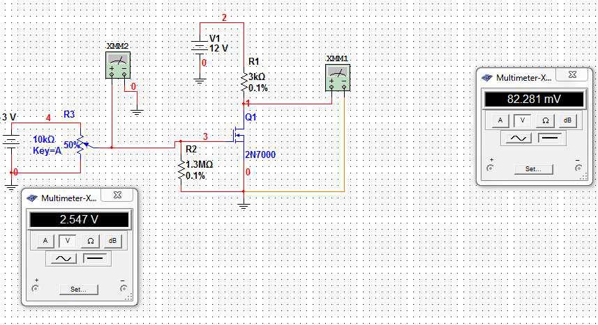 Tranzystor MOSFET Klucz tranzystorowy z tranzystorem MOSFET-N.