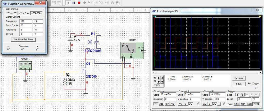 Tranzystor MOSFET Zastąp rezystor w drenie obciążeniem indukcyjnym, zauważ analogiczne jak w układzie z kluczem bipolarnym