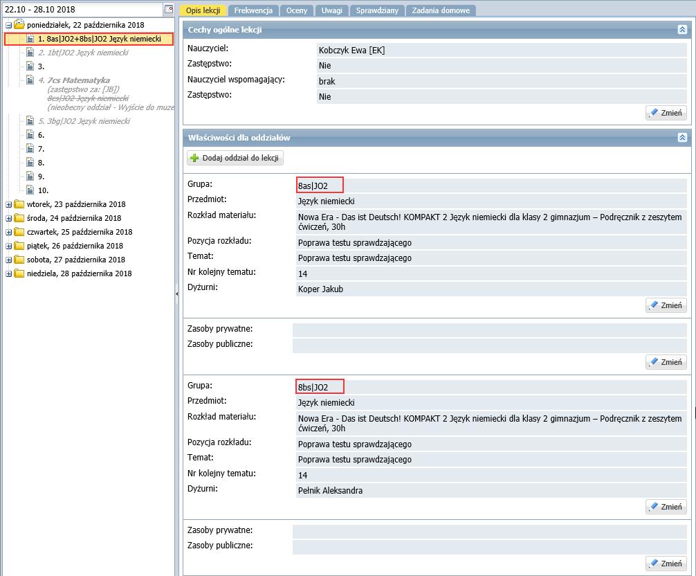 Dokumentowanie lekcji w systemie UONET+ 8/16 Rysunek 1.