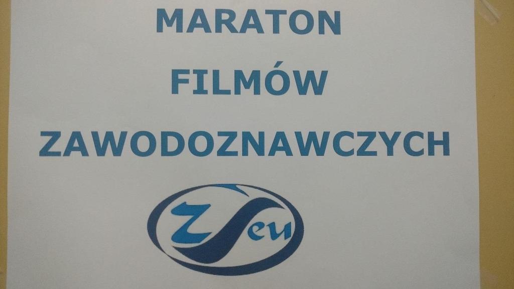 Maraton filmów zawodoznawczych dla gimnazjalistów przygotowany przez uczniów ZSE-U 17.10.2017 r.