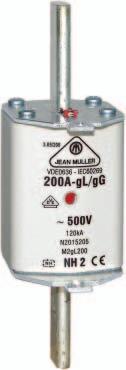 Bezpieczniki NH gl/gg : NH Charakterystyka: gl/gg Selektywnoœæ: wk³adki na i 5V AC w sieci V AC - :,5, pozosta³e :,5 Pr¹d znamionowy: -A Napiêcie znamionowe:, 5 i 90V AC oraz 0/V DC (mo na stosowaæ