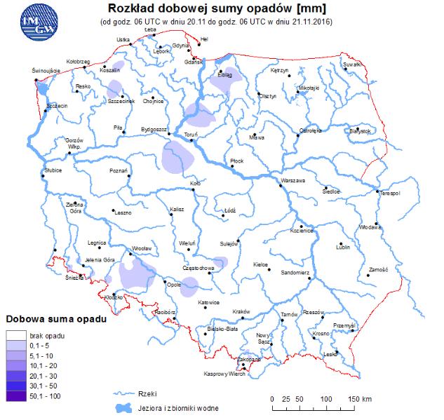 rzekach Polski Rozkład dobowej sumy