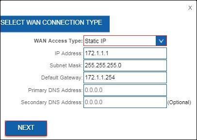 10 POLSKI 4. Upewnij się, że wybrano WAN Access Type "Static IP".