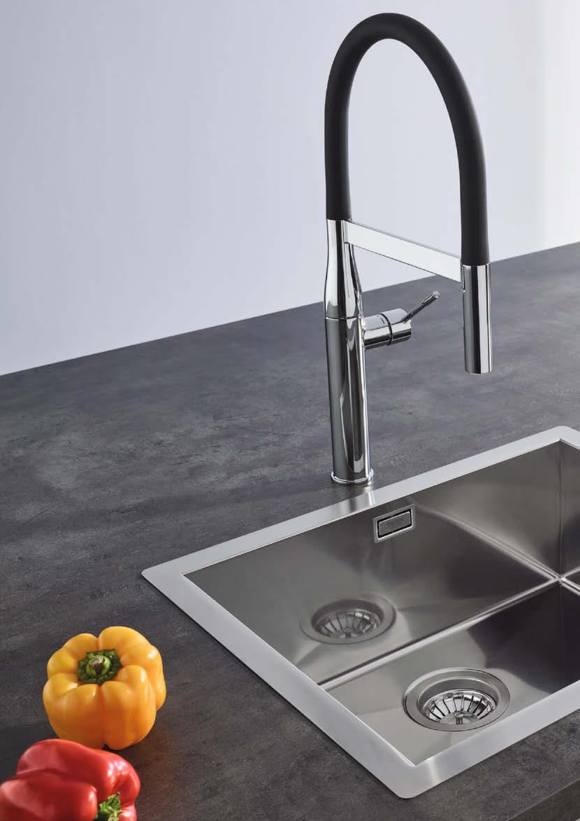 ZLEWOZMYWAKI GROHE SERIA K700 SERIA GROHE K700 Idealny do nowoczesnych, minimalistycznych kuchni kubistyczny