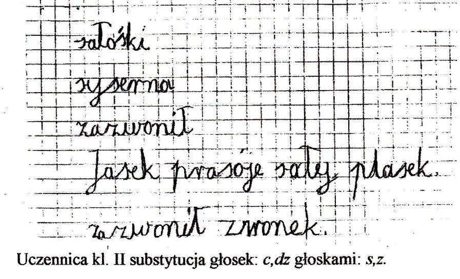 Deformacja Opis wady- zamiast głoski uczeń wymawia dźwięk, którego nie ma w systemie fonologicznym języka polskiego ( zwykle akustycznie podobny do prawidłowego.