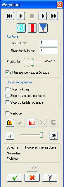 Weryfikacja Do rozpoczęcia weryfikacji wybierz jedną albo więcej operacji w Menadżerze Operacji następnie kliknij przycisk Weryfikacja.