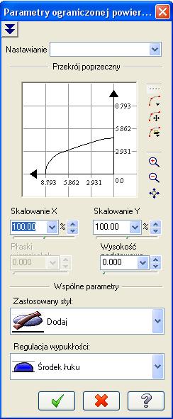 ROZDZIAŁ IV / PRZYKŁADY 5. Zamknij okno Parametry ograniczonej powier... przyciskając. Upewnij się, że masz włączone cieniowanie 6. Wybierz Art, Utwórz operacje powierzchni ograniczonej Art 7.