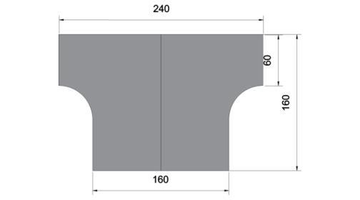 B biurko dwustanowiskowe kątowe 240x60 Biurko dwustanowiskowe kątowe o wymiarach: całkowita szerokość 240 cm całkowita głębokość 60 cm wysokość 74 cm Blat biurka wykonany z trójwarstwowej płyty