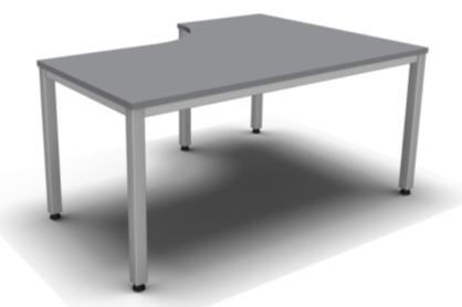 Blat biurka wykonany z trójwarstwowej płyty wiórowej w klasie higieniczności E o grubości 25 mm obustronnie melaminowanej.