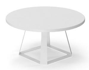 ST2 stolik kawowy Stolik kawowy na stelażu metalowym o wymiarach: Ø 80 cm wysokość 40 cm Blat stołu wykonany z trójwarstwowej płyty wiórowej o grubości 25mm w klasie higieniczności E i obustronnie