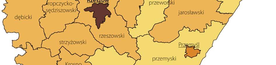 odnotowano w powiecie leskim (91,0), najmniejszą natomiast w powiecie