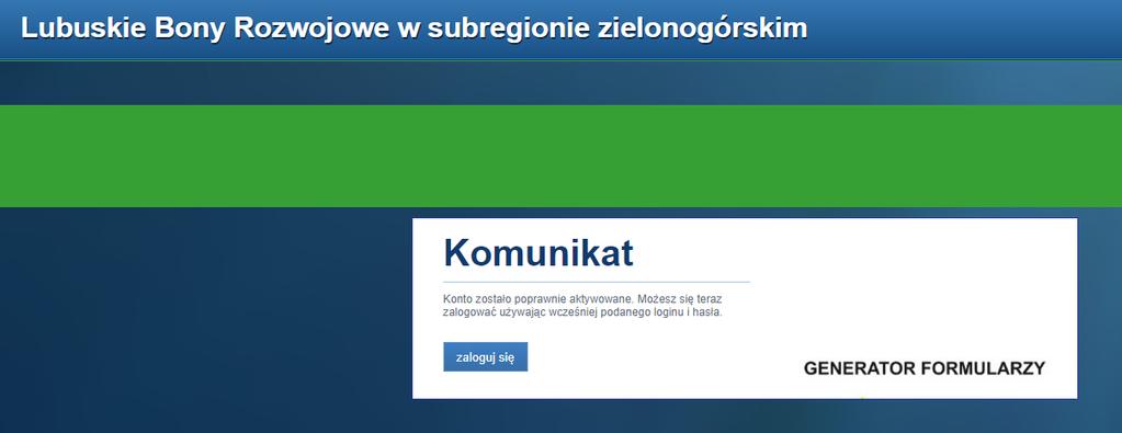 Strona logowania 1. Rejestracja nowego użytkownika W celu założenia nowego konta należy otworzyć link https://psf.region.zgora.pl/ a następnie kliknąć przycisk Utwórz nowe konto.