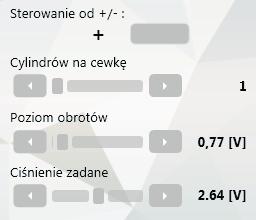 W kolejnym kroku wprowadzamy podstawowe ustawienia emulatora, rodzaj sterowania pompą, ilość obrotów na cewkę, poziom obrotów.