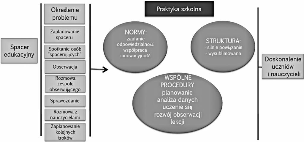 Wspomaganie rozwoju kompetencji diagnostycznych nauczycieli Rysunek 1. Spacer Edukacyjny struktura Prześledźmy kolejne wskazane powyżej elementy.