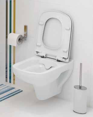 Wall hung bowl and WC compact available in CleanOn version no rim, no germs, no problem!