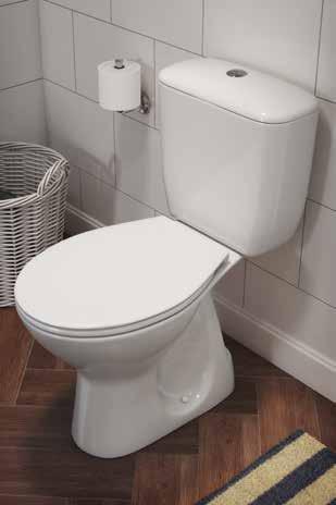The traditional form of WC compact toilet perfectly fits into the interiors of vintage style.