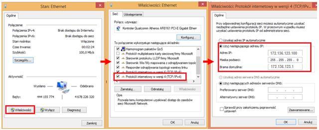 LOGOWANIE DO KAMERY PRZEZ PRZEGLĄDARKĘ INTERNETOWEJ( SIEĆ LOKALNA) 1) Połącz kamerę IP z komputerem PC za pomocą przewodu LAN. Kamerę przewód podepnij pod port LAN.