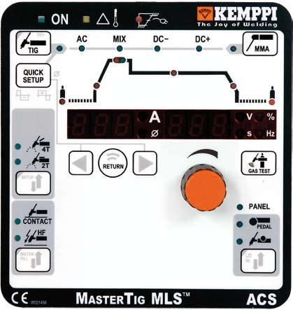 Panele sterowania do urządzeń MasterTig MLS ACDC wykorzystują wielofunkcyjny układ logiczny MLS, dzięki czemu można dokonać wyboru odpowiedniego modelu w zależności od potrzeb.