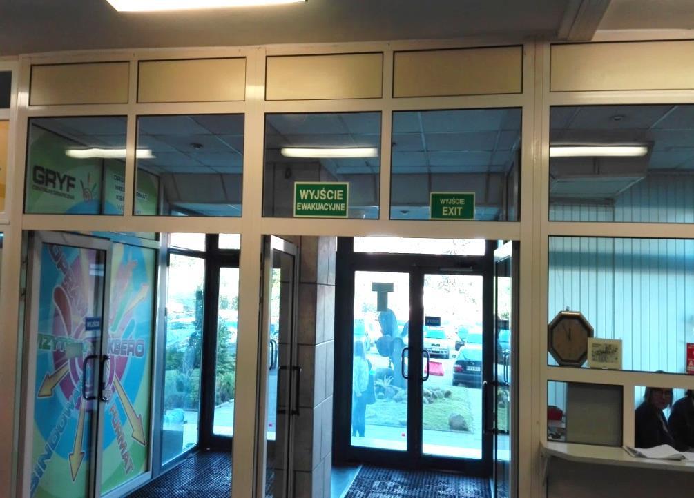 Rozmieszczenie wyjść ewakuacyjnych z budynku Wydziału
