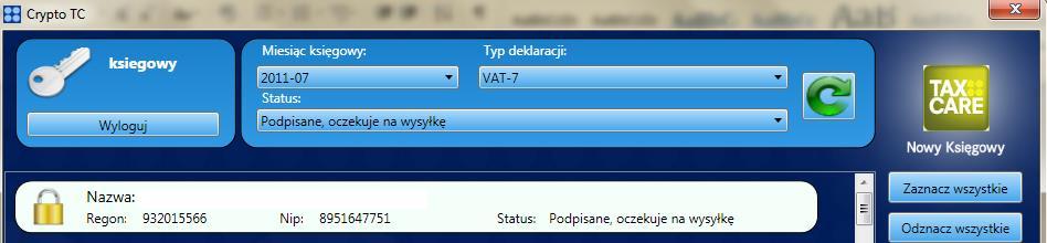 Deklaracje prawidłowo podpisane otrzymują status Podpisane oczekuje na wysyłkę Po pewny czasie (ok.