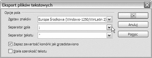 Tak skonfigurowany plik można przygotować w dowolnym arkuszu kalkulacyjnym.