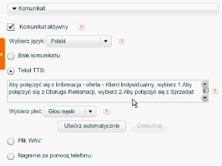 W tej sekcji istnieje możliwość podpięcia Dodatkowego Numeru Głównego tak, aby prowadził on bezpośrednio na Menu.