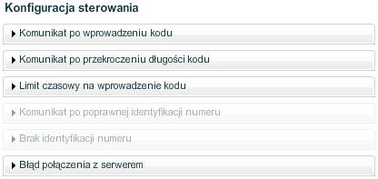 Konfiguracja sterowania funkcjonalnością Wywołaj serwer zmienia się w zależności od wyboru trybu sterowania.