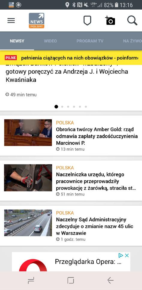 Polsat News Zadanie Uruchom aplikację Otwórz program TV dla Polsat News2 Ustaw powiadomienie na 20 minut przed emisją dla programu emitowanego o 21:10 Konsultant niewidomy Konsultant zgłaszał szereg